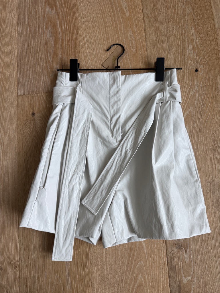 Ba&Sh Cream Vegan High Waisted Belated Shorts